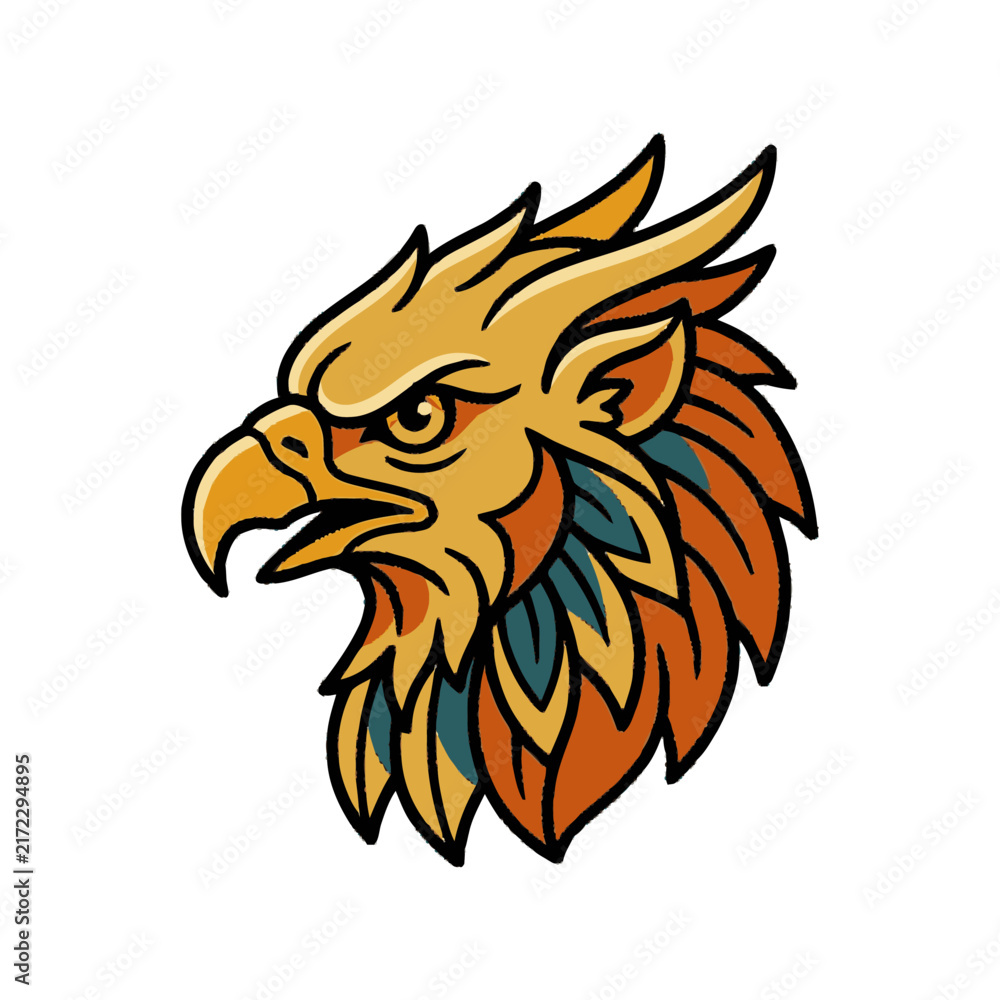 Obraz premium Mythical Griffin Head Emblem