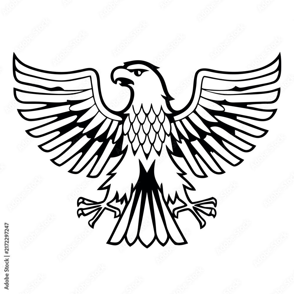 Fototapeta premium Flying Dove of Peace with Majestic Eagle Wings Vector Silhouette Illustration Symbolizing Freedom Nature and Wildlife Design