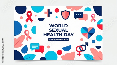 World sexual health day colorful vector illustration