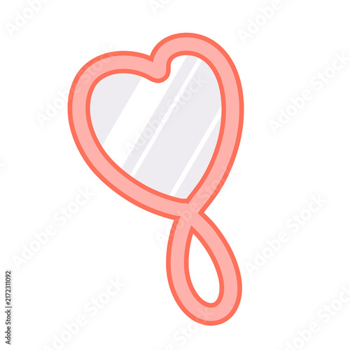 red heart symbol isolated mirror