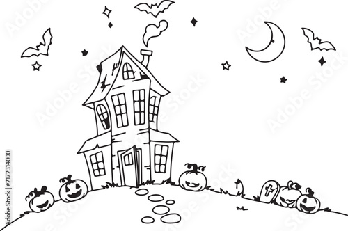 Halloween cartoon characters set