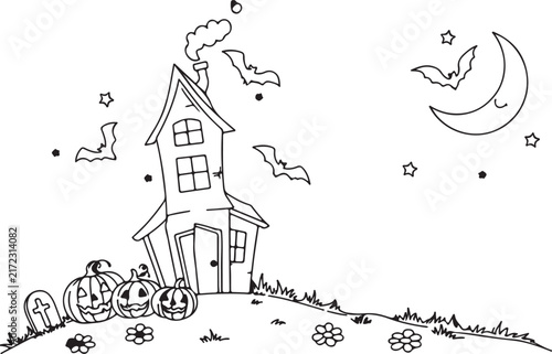 Halloween cartoon characters set