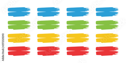 Marker Highlight Lines, Hand Drawn Pen Brush Strokes Underline Banner Frame Label and Color Texture