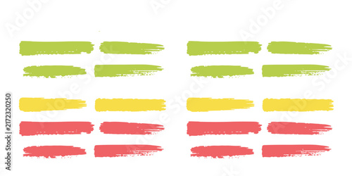 Highlight Stroke Set, Hand Drawn Marker Pen Lines Brush Banners Labels and Retro Watercolor Elements