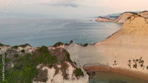 Scenic aerial view of Cape Drastis in Corfu Greece