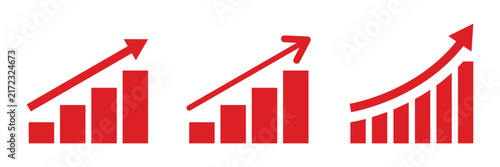arrows pointing upwards in a zigzag pattern red arrow upward trend growth. upward arrow and circular arrows representing process improvement, operational upgrade, and continuous optimization. EPS 10. 