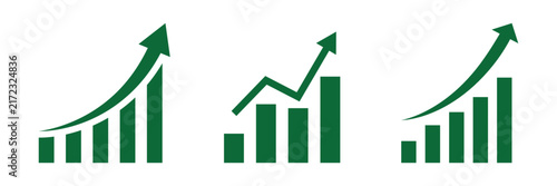 Bild auf Leinwand moving up concept of stock market business growth, increasing financial profit, business grow up trend sign