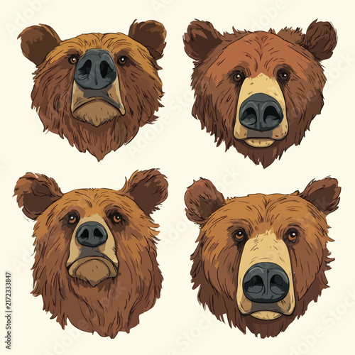 set of brown bears