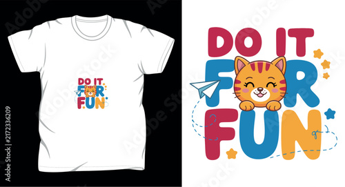 Cat graphic vector art t-shirt design print template