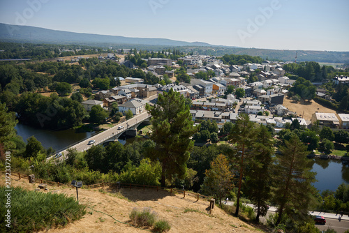 Puebla de Sanabria village overlooking Tera river and bridge