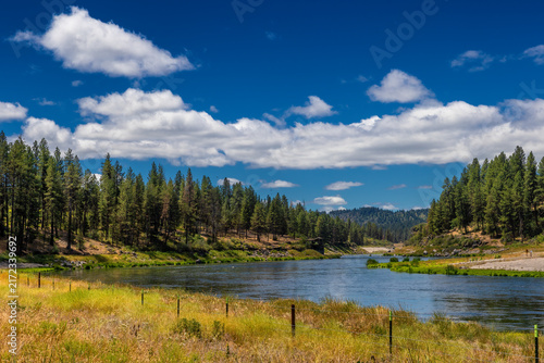Klamath River in Keno where the Applegate Trail traveled through in  Oregon, USA