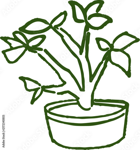 set of whimsical hand drawn gardening, leaves, grass, tree, bush clipart collection
