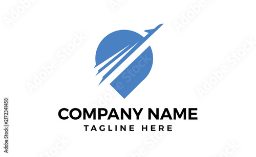 Tour and travel logo design tech airplane with globe icon template