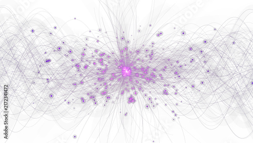 Vibrant Abstract Purple Cosmic Network with Glowing Connections - Futuristic Mystical Design
