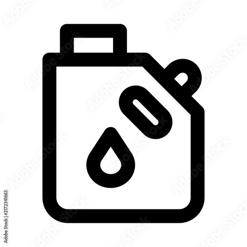 Gasoline icon. Editable stroke. Vector illustration. Creative line icon featuring a fuel dispenser pump and drop symbol in a sleek layout.