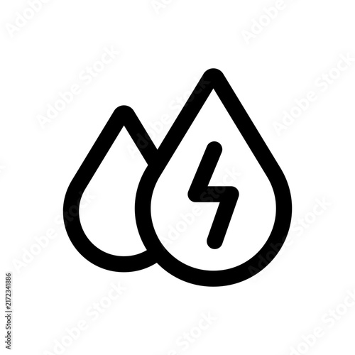 Hydroelectric power icon. Editable stroke. Vector illustration. Clean line icon depicting a water hydroelectric dam structure generating renewable energy.