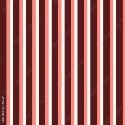 Foto Vertical stripes pattern with alternating dark maroon, light coral, and white lines on a flat
