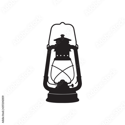 Old lamp silhouette icon vector flat design