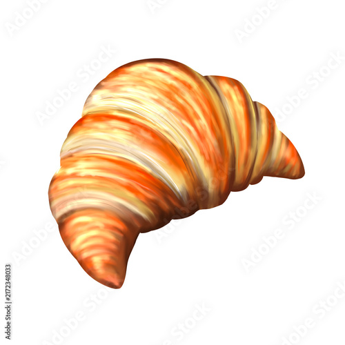 Canvas Print Croissant on Transparent Background