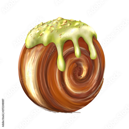 Photography Pistachio Cromboloni on Transparent Background