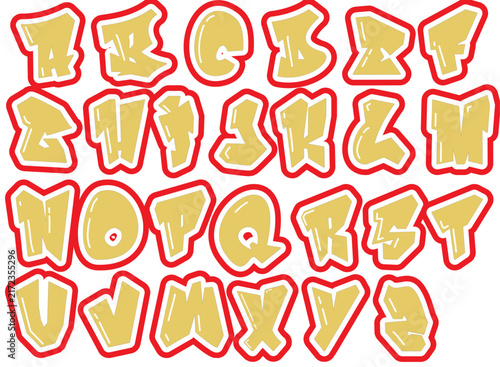 Crimson and gold cricket illustration featuring a full cricket-themed decorative alphabet set. A vibrant cricket illustration perfect for mug and tumbler wrap merchandise.