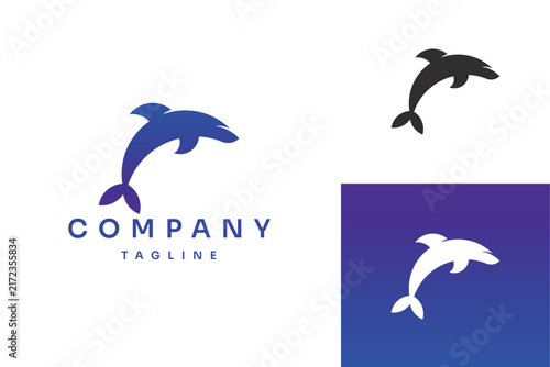 Jumping Dolphin Logo Design Template