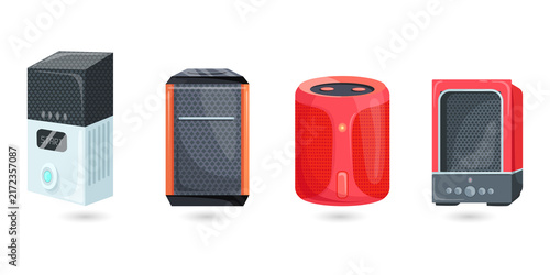 Foto Four futuristic electronic devices on transparent background