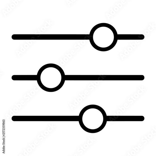 Obraz na plátně Outline settings slider icon vector illustration for adjustment control and filt