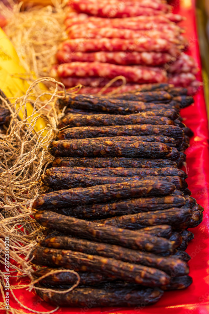 Obraz premium Chinese Sausage at Dihua Street Market