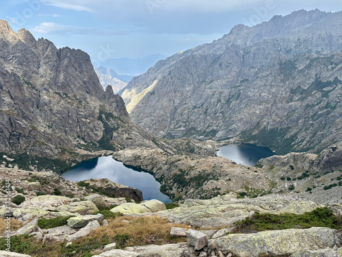 Fotografie Lacs de Melo et de Capitello vus depuis Bocca alle Porte sur le GR20 en Corse