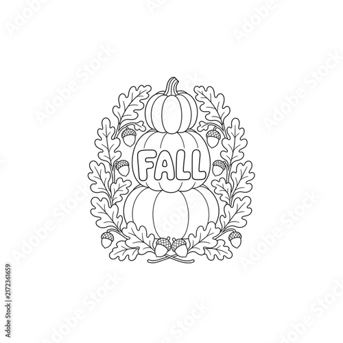 Stacked Cinderella Pumpkins Fall Line Art
