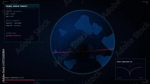 Futuristic Digital Global Shadow Transit Interface