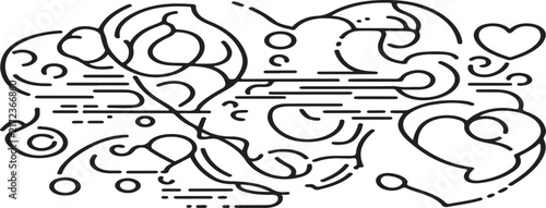 Abstract brain neural network illustration with interconnected paths and nodes representing cognitive processing on white background.