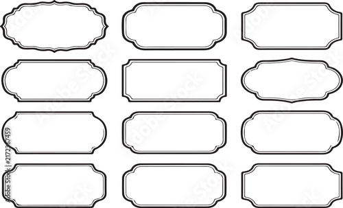 Set of classic decorative rectangular frames with vintage style borders for professional document styling.