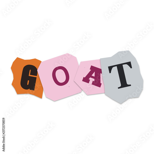 Fotografie Goat word written with colorful ransom note paper letters