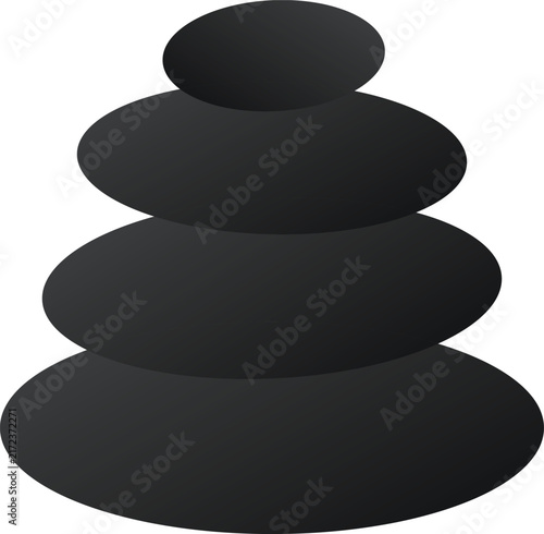 Canvas Print Zen stones stack for wellness balance and spa relaxation concept vector illustra