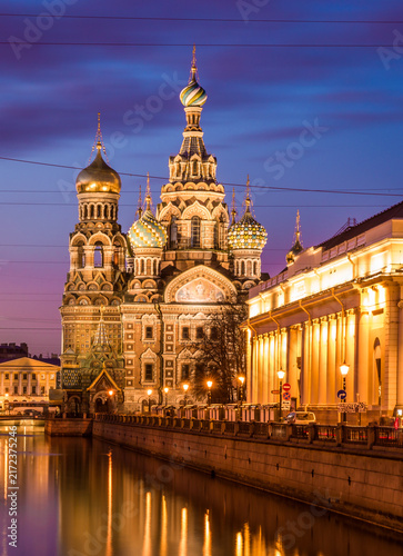 Bild auf Leinwand Church of the Resurrection of Christ (Savior on Spilled Blood), St Petersburg, R