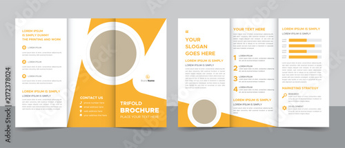 Corporate Trifold Brochure Template with Geometric Layout