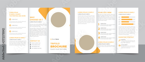 Corporate Trifold Brochure Template with Geometric Layout