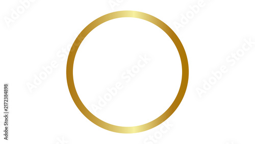 Bild auf Leinwand Minimalist golden ring shape isolated on a clean white background with gold circ