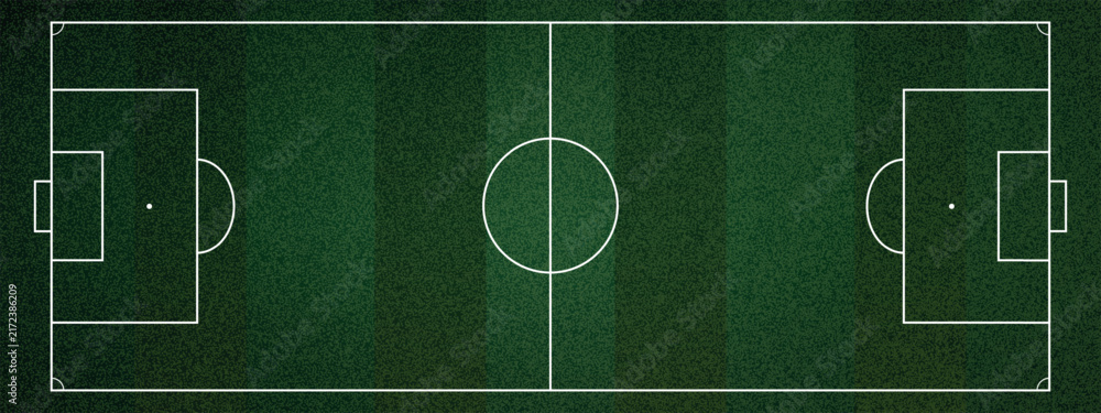 Fototapeta premium Soccer field football with pitch view grass and top background stadium. Vector sport synthetic with cup baseball turf and green texture summer. View mat soccer with pitch carpet abstract.