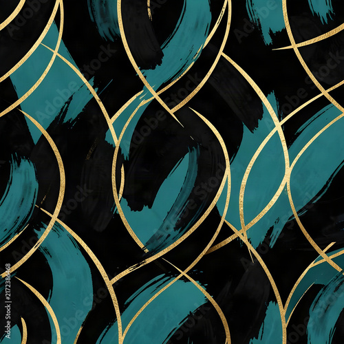 Abstract pattern with colorful brushstrokes