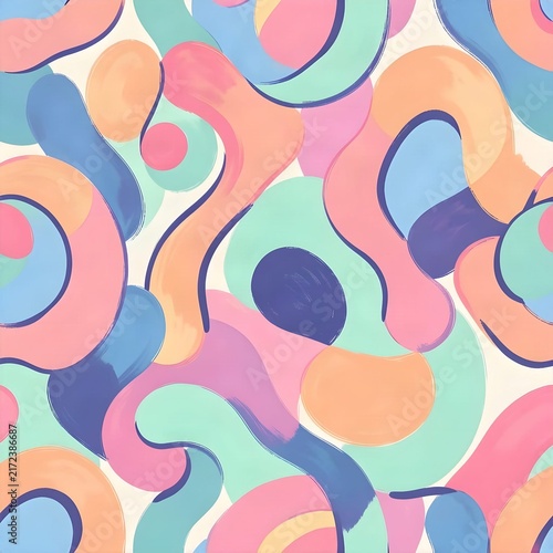 Abstract pattern with colorful brushstrokes