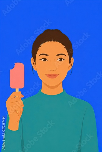 an ice cream in hand