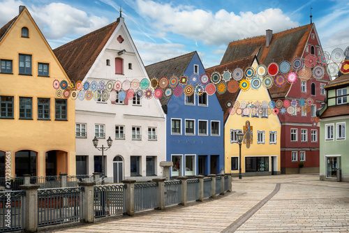Colorful historic houses in Donauwörth old town