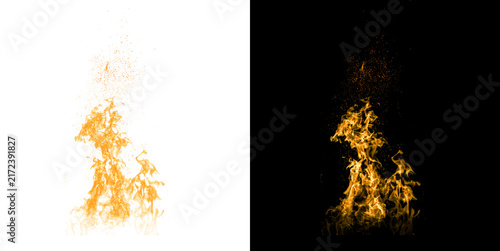 Konstfotografi Realistic Fire Flame Effect Isolation with Alpha Matte