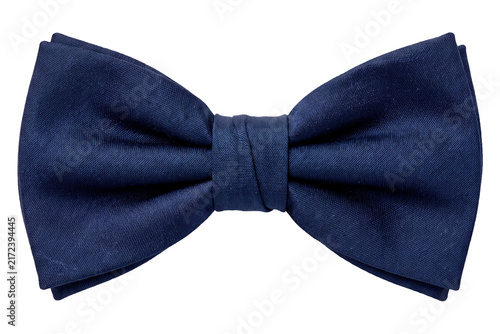 Bow tie isolated on a transparent or white background. Elegant dark blue men accessory for formal corporate party, luxury evening event celebration and classic professional gentleman style.