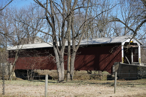 A covered bridge 