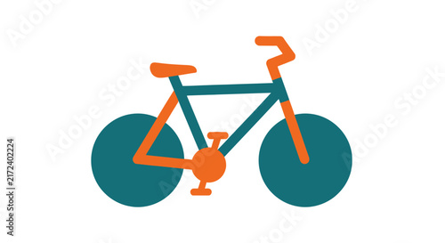 Colorful bicycle with orange accents.