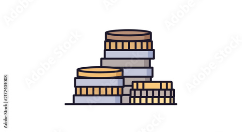 Coins stacked on top of each other.